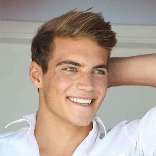 Mens Short Side Swept Hairstyle Hairstyle Guides