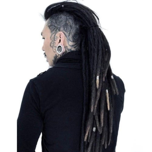 Mohawk Hairstyles for Men with Head Tattoos