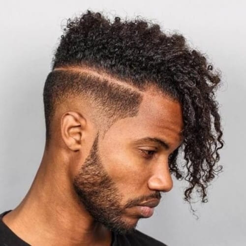 Taper Fade Haircut with Curls