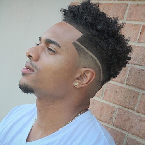 Surgical Line Afro Hairstyles for Men