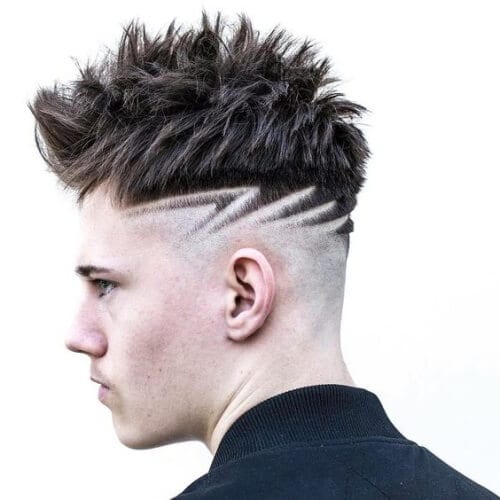 Spiky Hairstyles for Men with Hair Tattoo