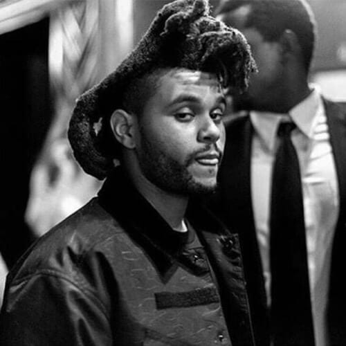 The Weeknd Hair with Side-swept Dreads