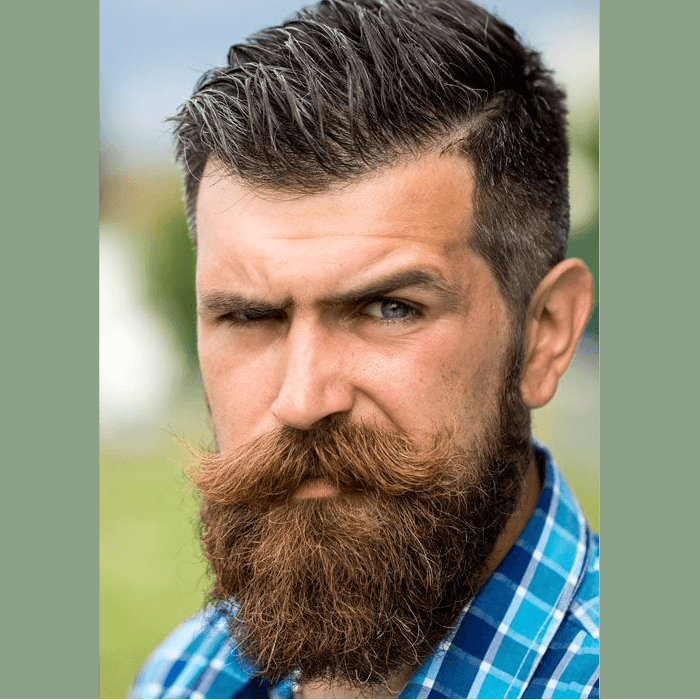 man with bushy beard and wild west mustache