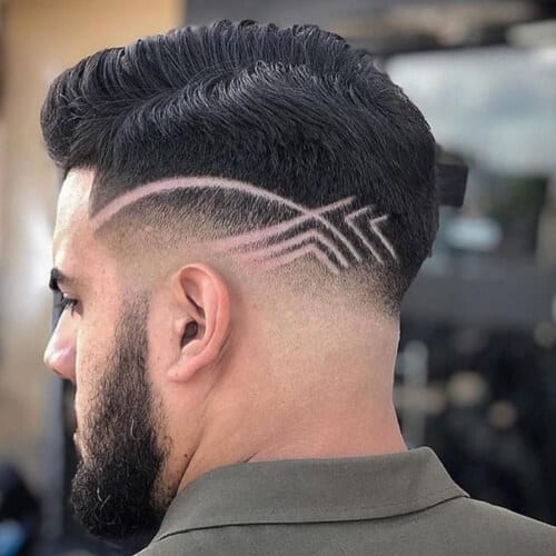 Mid Fade with Shaved Design