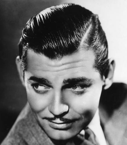Clark Gable Slick Side Part with Mustache - men's hairstyles through the ages