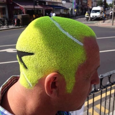 wimbledon lover tennis ball hairstyle