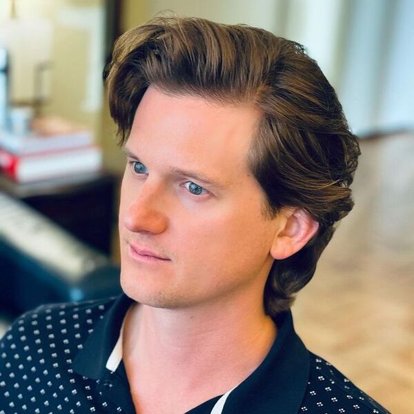 Brush Up Eboy Haircut - a man wearing polka dot polo shirt.