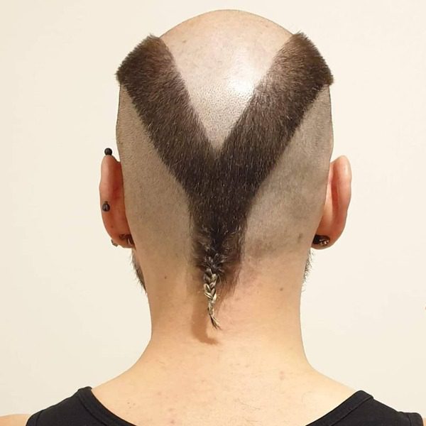 V-shape Reverse Mohawk Haircut - a man wearing a black sando.