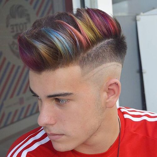 Steel Rainbow Hair Color for Men
