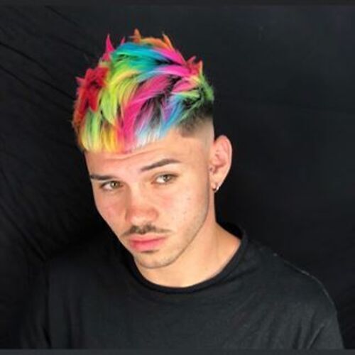 Neon Rainbow Men's Hair Color