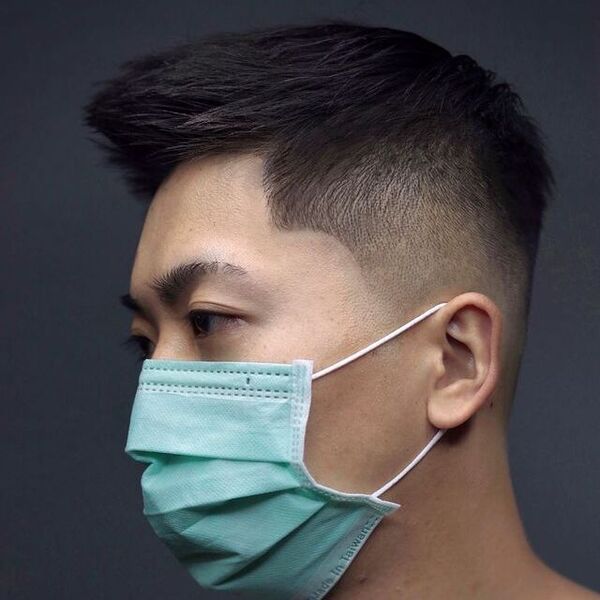 Taper Undercut with Fade Style - wearing facemask