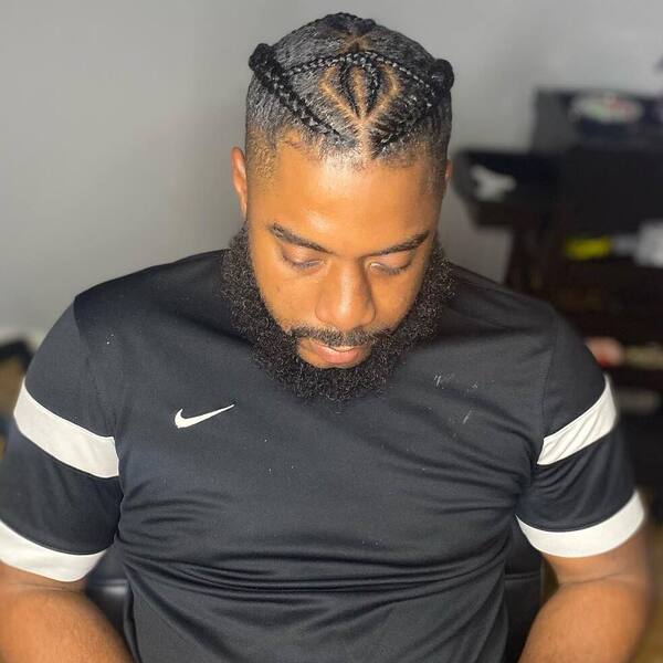 with thick permed beards - cornrows