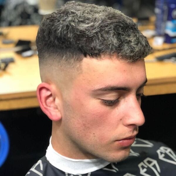 wearing black haircut cover with design