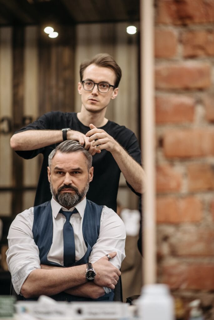 Old man in the barber