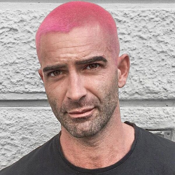 50 Stunning Pink Hair Ideas for Men in 2022 - wearing plain black shirt