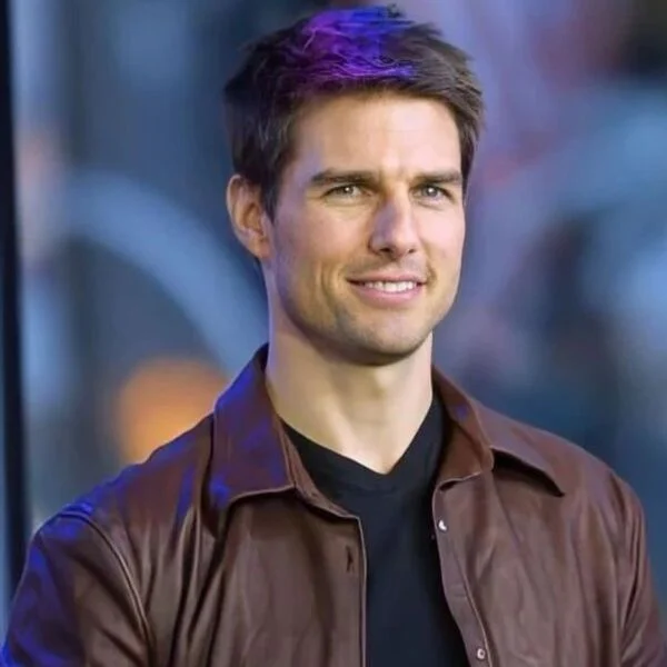 a man wearing brown leather jacket