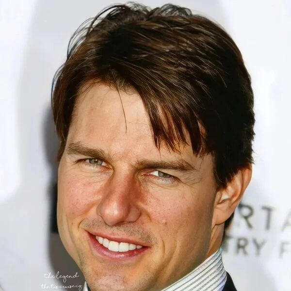 tom cruise wearing stripped inner polo and a tuxedo